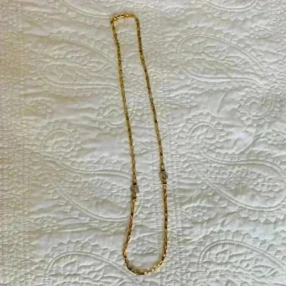 28" D’orlan Boucher Link Necklace Chain Gold Tone Geometric Modernist MCM